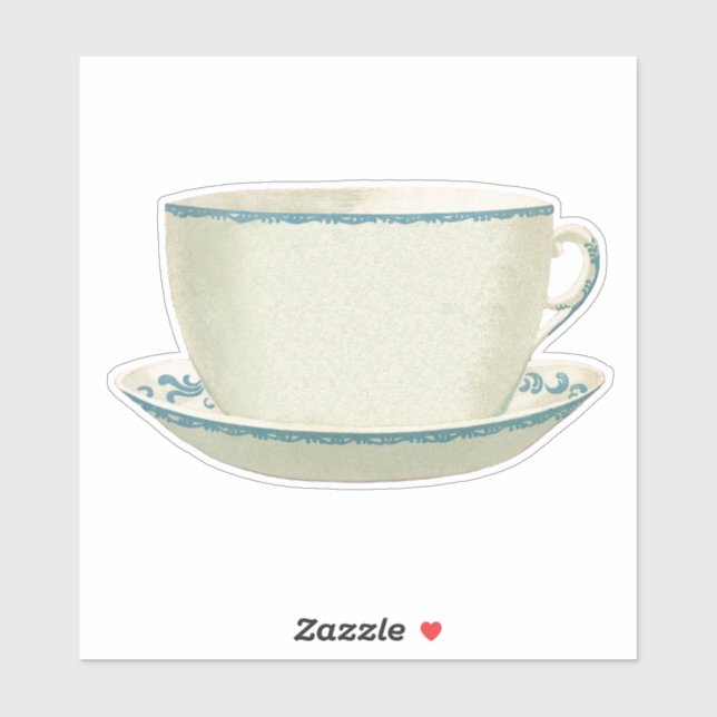 VINTAGE ANTIQUE TEACUP TRANSPARENT STICKER (Sheet)