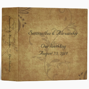 Vintage Antique Teastain Swirl Wedding Binder