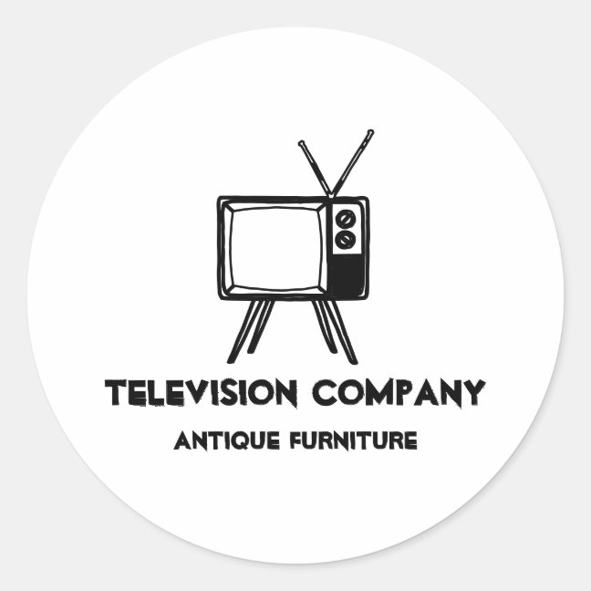Vintage Antique Television Classic Round Sticker