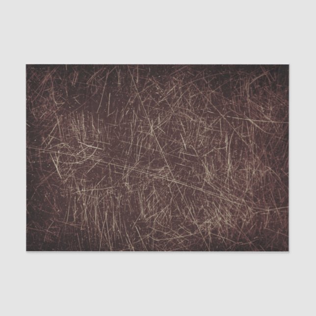 Vintage Antique Texture Dark Brown Scratches Tissue Paper (Front)