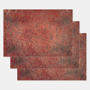 Vintage Antique Texture Red Black Scratches Wrapping Paper Sheets