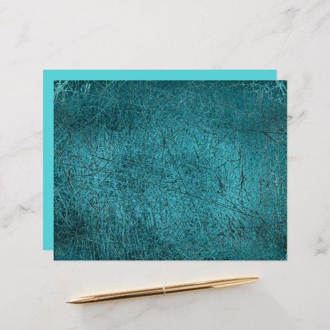 Vintage Antique Texture Teal Turquoise Scratches (Front/Back In Situ)