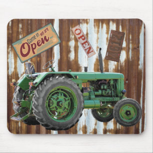 Vintage Antique Tractor Corrugated Vintage Tin Mouse Pad