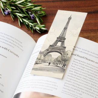 Vintage antique travel illustration of Paris Bookmarks