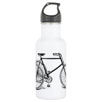 Vintage Antique Tricycle Stainless Steel Water Bottle by CuteLittleTreasures at Zazzle