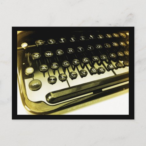 Vintage Antique Typewriter Keys Keyboard Postcard