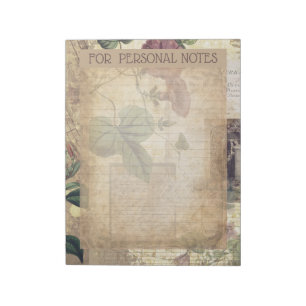 Vintage antique victorian style abstract ephemera notepad