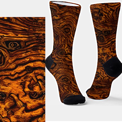 Vintage Antique Weathered WoodGrain Wood Look Socks