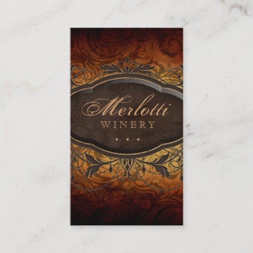 Vintage Antique Wine Leaves Business Card Templates