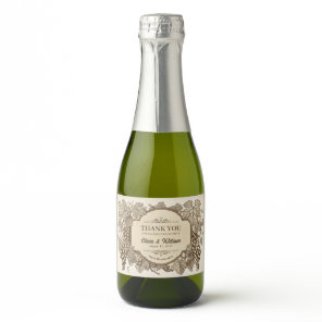 Vintage Antique Winery Grapevine Sparkling Wine Label