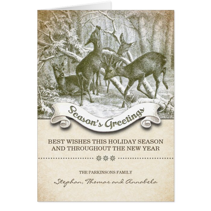 vintage antique winter season's greeting card
