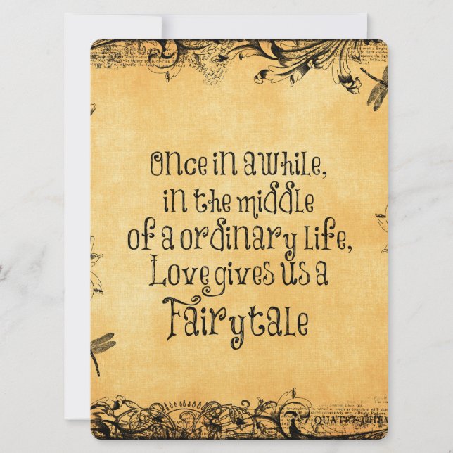 Vintage Antique with Love Quote Wedding Invitation (Front)