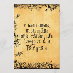 Vintage Antique with Love Quote Wedding Invitation