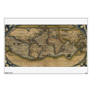 Vintage World Map Wall Decals Stickers Zazzle Vintage Antique World Map Atlas Wall Decal