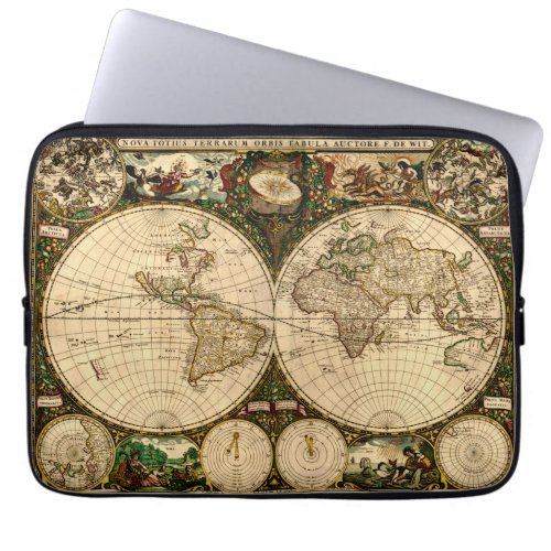 Vintage Antique World Map Laptop Sleeve