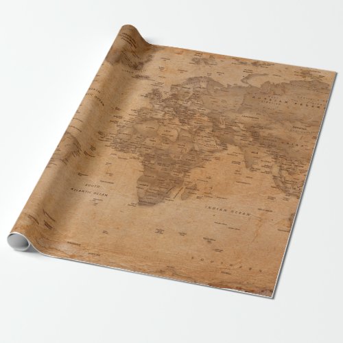 Vintage Antique World Map Wrapping Paper