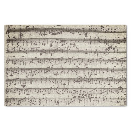 Vintage Antiqued Handwritten Music Notes  Tissue Paper