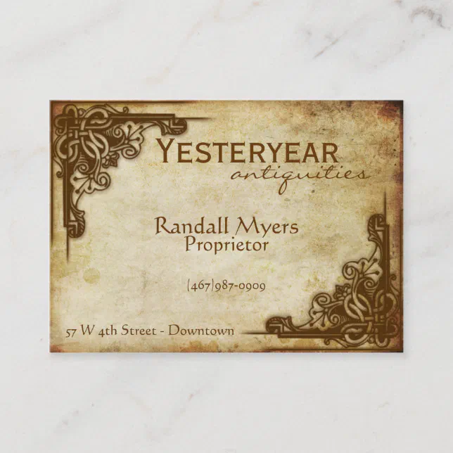 Vintage Antiques Business Card Zazzle