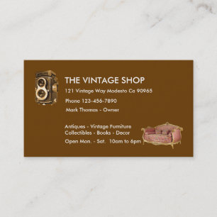 Vintage Antiques Business Cards
