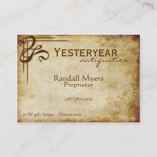 Vintage Antiques Classic Business Card Template