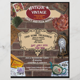 Vintage & Antiques Market and Event Flyer