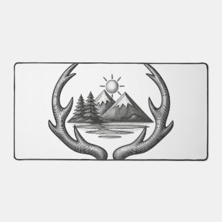 Vintage Antler Mountain Wilderness Desk Mat