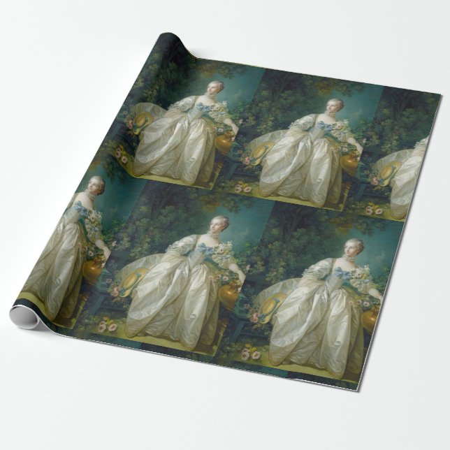 Vintage Antoinette Style Wrapping Paper (Unrolled)