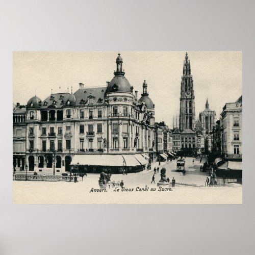  Vintage Antwerp Antwerpen Suikerrui 1900 Poster