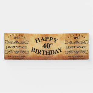 Vintage Any  Age Birthday Design Banner