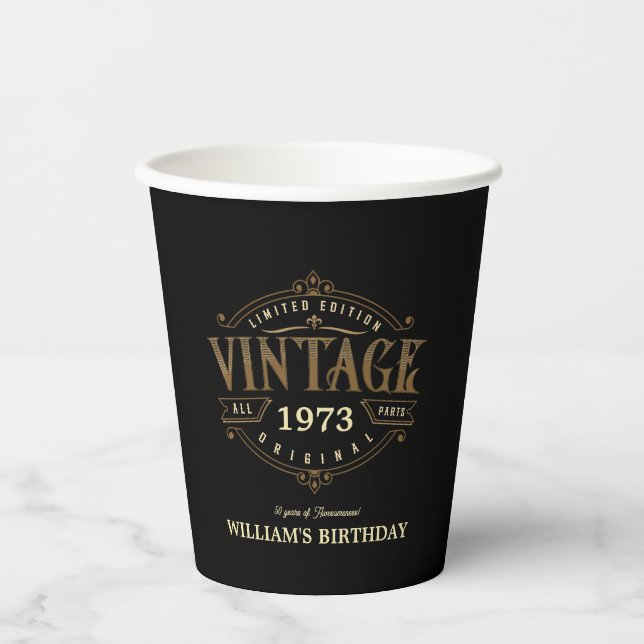 Vintage Any Age Handicraft Theme Paper Cups (Front)