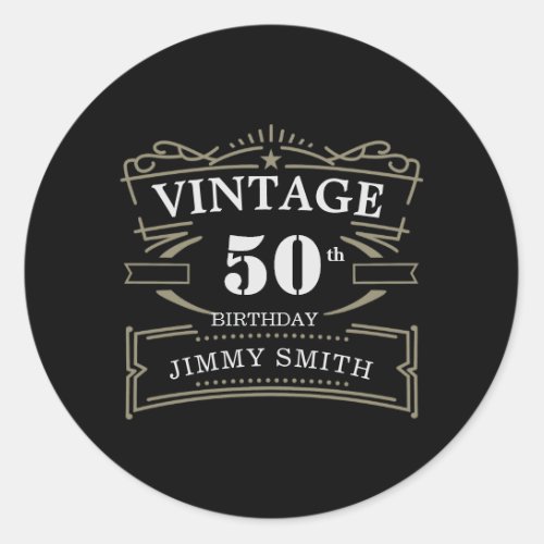 Vintage Any Age Rustic Theme Classic Round Sticker
