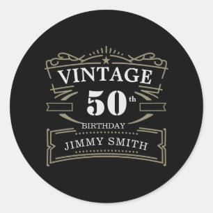 Vintage Any Age Rustic Theme Classic Round Sticker