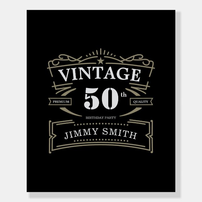 Vintage Any Age Rustic Theme Foam Board (Front)