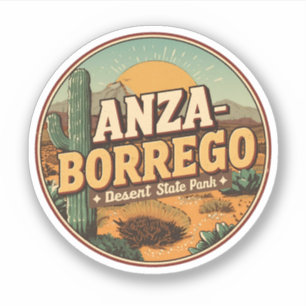 Vintage Anza Borrego Desert State Park desert gift Sticker