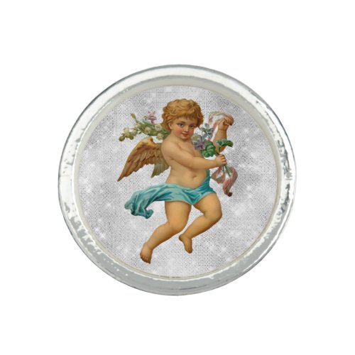 *~* Vintage AP40 Cherub Angel Silver Ring