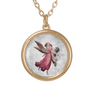 *~* Vintage AP40 Classic Angels Save the Children Gold Plated Necklace