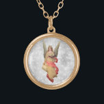 *~* Vintage AP40 Classic Angels Scroll Book Gold Plated Necklace<br><div class="desc">(search id AP40 for similar designs) Transfer to other products if you like. Vintage ROUND Gold design with sweet classic art of a young female ANGEL hold a SCROLL and a BOOK. * Energetically Enhanced Romantic Vintage Retro Antique ANGEL faux Glitter diamond pave Background. An angel with a Floral wreath...</div>