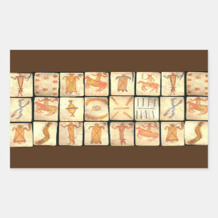 "Vintage Apache Playing Cards" Rectangular Sticker