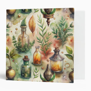 Vintage Apothecary Bottles Pattern (1) 3 Ring Binder
