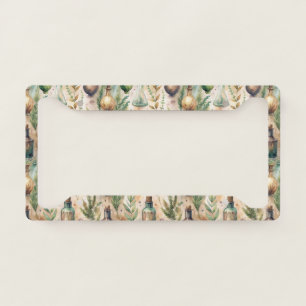Vintage Apothecary Bottles Pattern (3) License Plate Frame