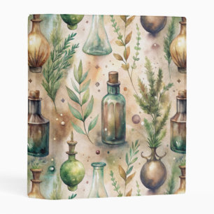 Vintage Apothecary Bottles Pattern (3) Mini Binder
