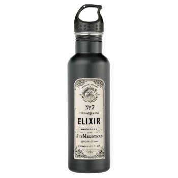 Vintage Apothecary Elixir Label Stainless Steel Water Bottle by JoyMerrymanStore at Zazzle