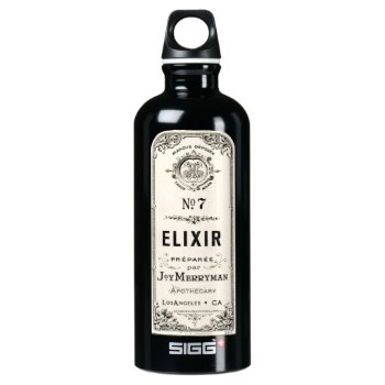 Vintage Apothecary Elixir Label Water Bottle by JoyMerrymanStore at Zazzle