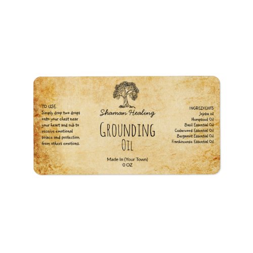 Vintage Apothecary Grounding Oil Labels