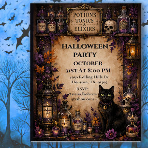 Vintage Apothecary Halloween Party Invitation