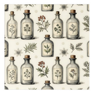 Vintage Apothecary Herb Bottles Pattern Acrylic Print