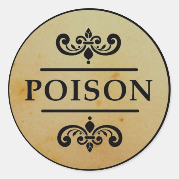 Vintage Apothecary Poison Halloween Stickers Label