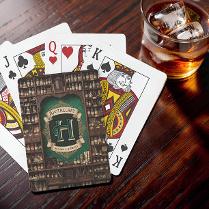 Vintage Apothecary Potion Monogram Dark Poker Cards