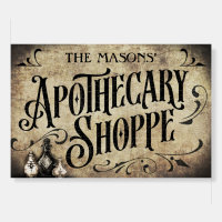Vintage Apothecary Shoppe Halloween Sign