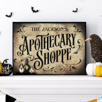 Vintage Apothecary Shoppe Halloween Sign